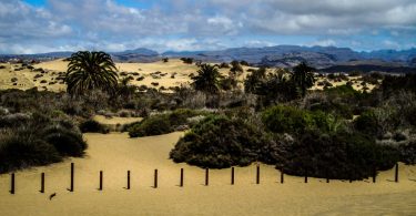 Sand und ferne Berge